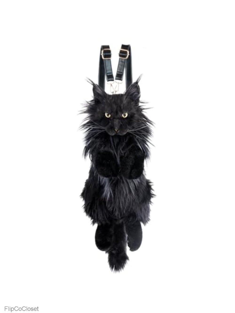 Handmade Realistic Cat Plush Backpack Polyester Soft Stuffed Animal Bag